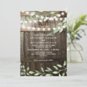 Invitation Mariage rustique à la campagne | Guirlande de verd (Debout devant)