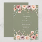 Invitation Mariage Rustique à la Fleur de Sauge (Devant / Derrière)