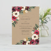 Invitation Mariage rustique à la floraison de Bourgogne (Debout devant)