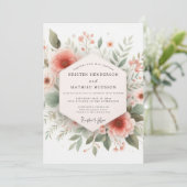 Invitation Mariage Rustique à la Floraison de Corail (Debout devant)