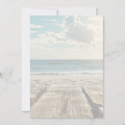 Invitation Mariage rustique à la plage (Dos)