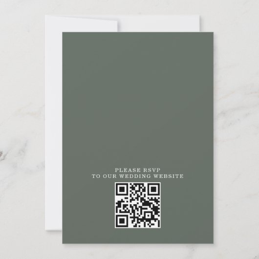 Invitation Mariage Rustique à Petit Budget avec Code QR Forêt (Dos)