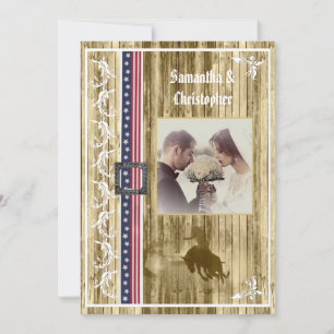 Invitation Mariage rustique américain