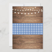 Invitation Mariage rustique Anniversaire Blue Party Invitatio (Dos)