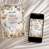 Invitation Mariage Rustique Aquarelle en Forêt