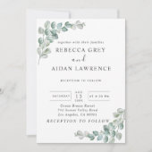 Invitation Mariage Rustique Aquarelle Eucalyptus Verdure (Devant)
