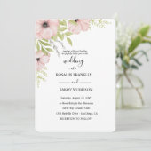 Invitation mariage rustique aquarelle florale (Debout devant)