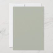 Invitation Mariage rustique aquarelle vert sauge (Dos)