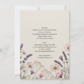 Invitation Mariage rustique au bouquet de fleurs sauvages Lav (Dos)