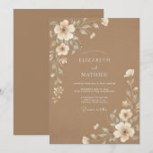 Invitation Mariage rustique au caramel doux (Devant / Derrière)