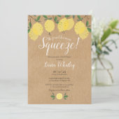 Invitation Mariage Rustique au Citron Main Squeeze (Debout devant)