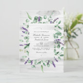 Invitation Mariage Rustique au Code QR Lavande Eucalyptus (Debout devant)