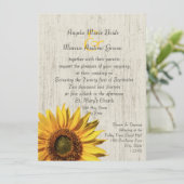 Invitation Mariage Rustique au Tournesol (Debout devant)