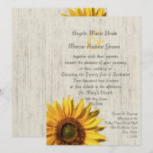 Invitation Mariage Rustique au Tournesol (Devant / Derrière)