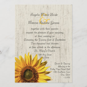 Invitation Mariage Rustique au Tournesol