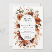 Invitation Mariage rustique automnal orange brûlé burgundy (Devant)