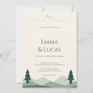 Invitation Mariage Rustique aux Pins de Montagne