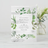 Invitation Mariage rustique avec code QR pour RSVP dans la ve (Debout devant)