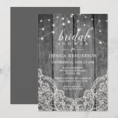 Invitation Mariage Rustique avec Lumière et Dentelle (Devant / Derrière)