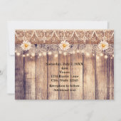 Invitation Mariage Rustique avec Pots Mason Éclairés Daises & (Dos)