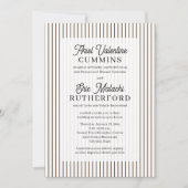 Invitation Mariage rustique avec rayure marron, les parents d (Devant)