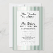 Invitation Mariage rustique avec rayure verte : les parents d (Devant)