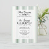 Invitation Mariage rustique avec rayure verte : les parents d (Debout devant)
