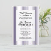 Invitation Mariage rustique avec rayure violette : les parent (Debout devant)