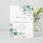 Invitation Mariage Rustique avec Verdure d'Eucalyptus (Debout devant)