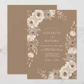 Invitation Mariage rustique bio Toffee (Devant / Derrière)