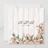 Invitation Mariage Rustique Blanc Brûlé Orange Vert Blossoms (Dos)