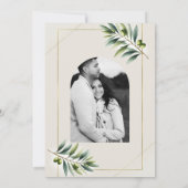 Invitation Mariage Rustique Blanc d'Os de Feuille d'Olive Ver (Dos)