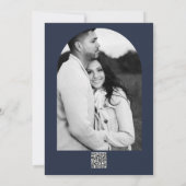 Invitation Mariage rustique bleu Fleur de Baby's Breath doré (Dos)