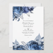Invitation Mariage Rustique Bleu Marine & Blanc avec QR Code  (Devant)