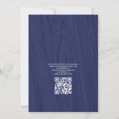 Invitation Mariage Rustique Bleu Marine & Blanc avec QR Code  (Dos)