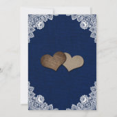 Invitation Mariage Rustique Bleu Nuit Broderie de Tulle Tourn (Dos)