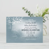 Invitation mariage rustique bleu poussiéreux (Debout devant)