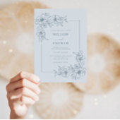 Invitation Mariage Rustique Bleu Poussiéreux
