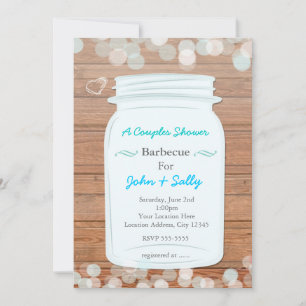 Invitation Mariage Rustique Bocaux Mason Engagement Couple Sh