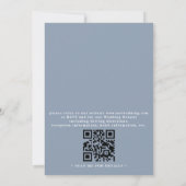 Invitation Mariage Rustique Bohème Code QR Fleur Sauvage Bleu (Dos)