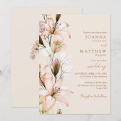 Invitation Mariage rustique bohème floral automne (Devant / Derrière)