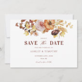 Invitation Mariage Rustique Boho Automne Sauvez Les Dates (Devant)