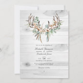 Invitation Mariage Rustique Boho Code QR Coton et Eucalyptus (Devant)