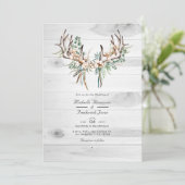 Invitation Mariage Rustique Boho Code QR Coton et Eucalyptus (Debout devant)