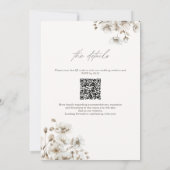Invitation Mariage Rustique Boho Crème Code QR Floral (Dos)