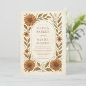 Invitation Mariage rustique boho floral automnal (Debout devant)