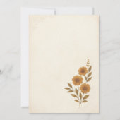 Invitation Mariage rustique boho floral automnal (Dos)