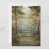 Invitation Mariage rustique boho forestier, soirée en soirée (Devant)