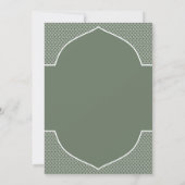 Invitation Mariage Rustique Boho Vert Sauge Ethnique Indien A (Dos)
