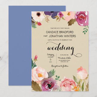 Invitation Mariage Rustique Boho Watercolor